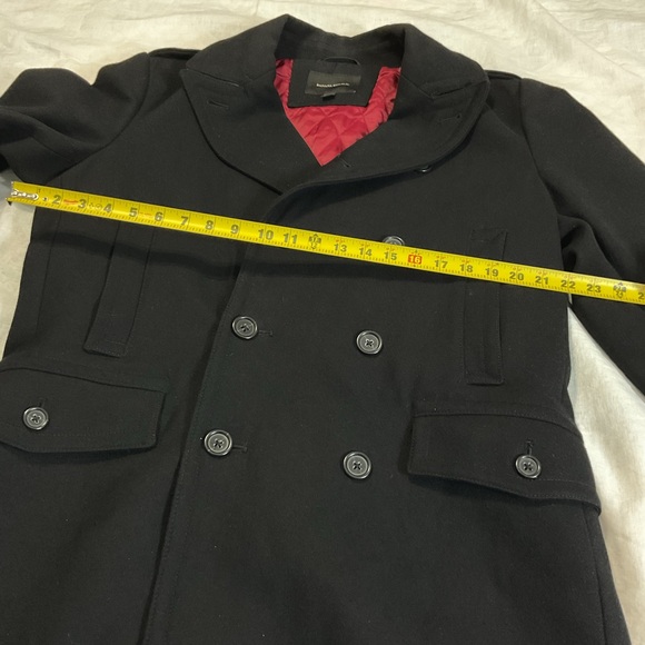 Vintage Banana Republic Overcoat Mens Size Large Black  Wool Blend - Picture 5 of 9
